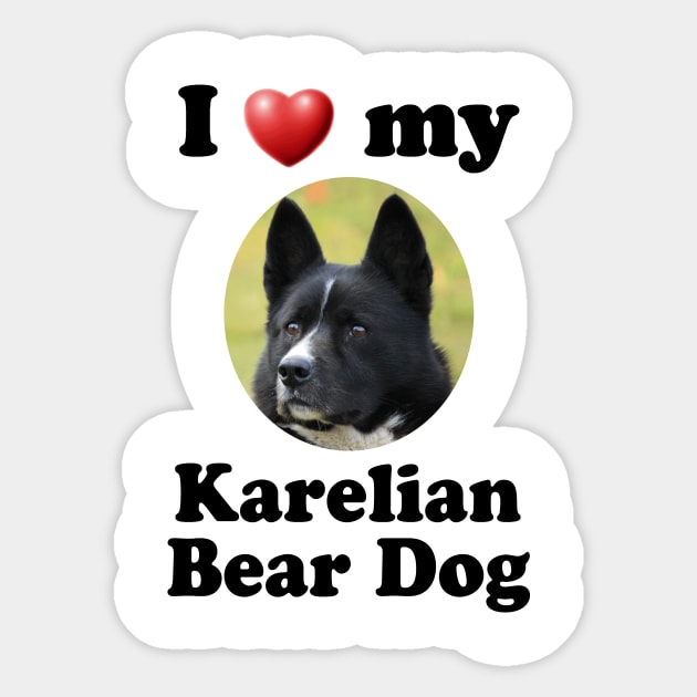 I Love My Karelian Bear Dog Sticker by Naves